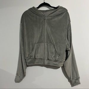 NWOT SKIMS velour hoodie smoke 3X zip up